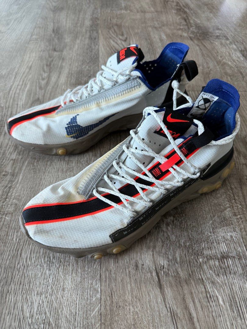 Nike ISPA React size US10 Summit White/royal blue (Category: Sneakers) located in Taguig. Submitted by hubert_go (Listing ID 1367112732, Image 2). Description: Slightly used 100% authentic No box WYSIWYG BGC or Manila Pickup Gcash Payment.