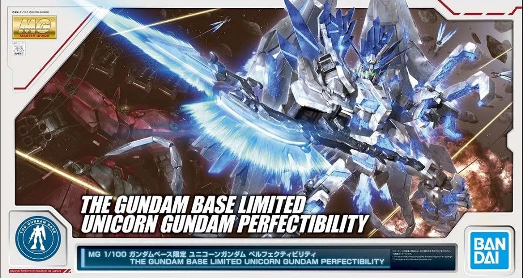 P-Bandai: MG 1/100 Unicorn Gundam Perfectibility [The Gundam Base Limited] (Category: Gundam Model Kits) located in Singapore. Submitted by gundayum (Listing ID 1367169090, Image 1). Description: no box. all else brand new.