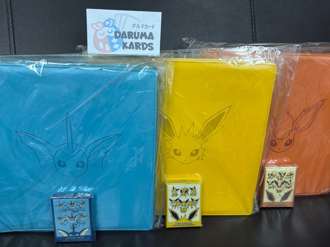 Official Pokemon Eeveelution Card Binders(Vaporeon Jolteon Flareon),  Hobbies & Toys, Toys & Games on Carousell