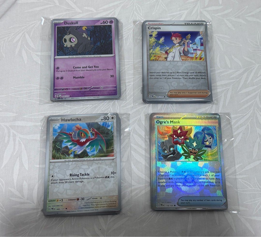 Pokemon TCG/Cards Bulk | 50 pcs. (Category: Raw Singles) located in Davao. Submitted by aemi.dvo (Listing ID 1367222742, Image 3). Description: All cards are NM-M RFS: decluttering, cards are taking too much space 😭 Mix of prismatic, obsidian flames, Journey together etc. PHOTO 1 50pcs bulk - 200 ea PHOTO 2 50pcs Jp bulk - 150 ea PAF bulk 43 pcs (w/ holos, rev holos) - 250 25 pcs holos - 200 38 pcs energy cards (w 4 holos) - 170 Photo 3 15 pcs r