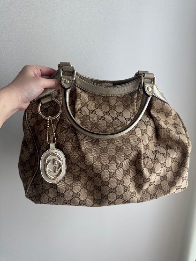 Pre-loved Authentic Gucci Sukey GG Canvas Tote (Category: Luxury Bags & Wallets) located in Pasig City. Submitted by curatedcoph (Listing ID 1367184717, Image 1). Description: 100% authentic Still in good condition Bought in Designer’s blvd Comes with original price tag, care card and dust bag.