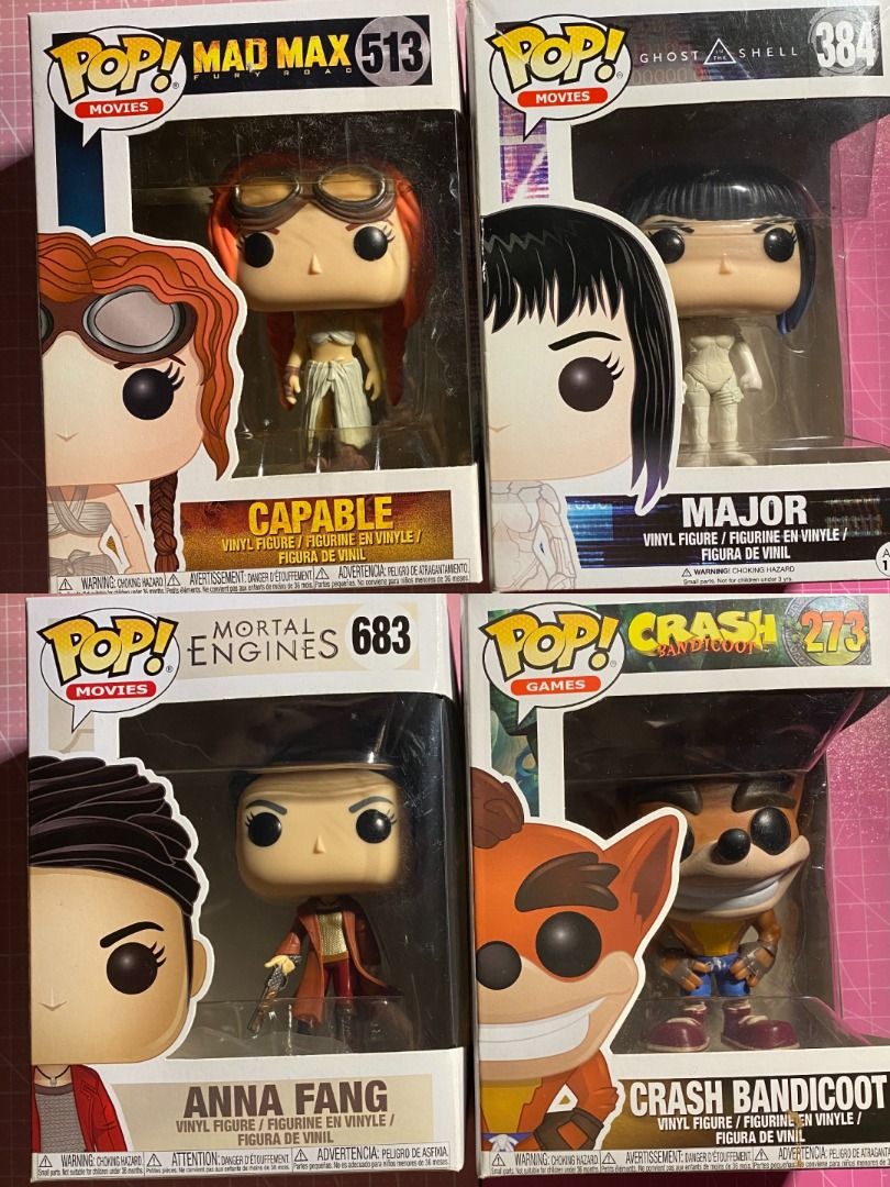 Random FUNKO Pop (Category: Designer & Blind Box Toys) located in Quezon City. Submitted by wangyukheii (Listing ID 1367281322, Image 1). Description: DETAILS: 273 Crash Bandicoot - 400 513 Mad Max Fury Road, Capable - 500 (From JAPAN) 384 Ghost in the Shell, Major - 400 683 Mortal Engines, Anna Fang - 400 🏷️ wts lfb fs ph funko pop.