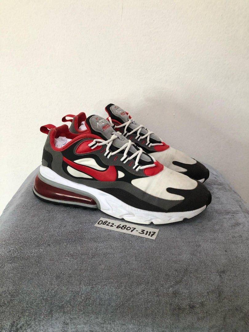 sepatu sneakers air max 270 react university red black, Fesyen