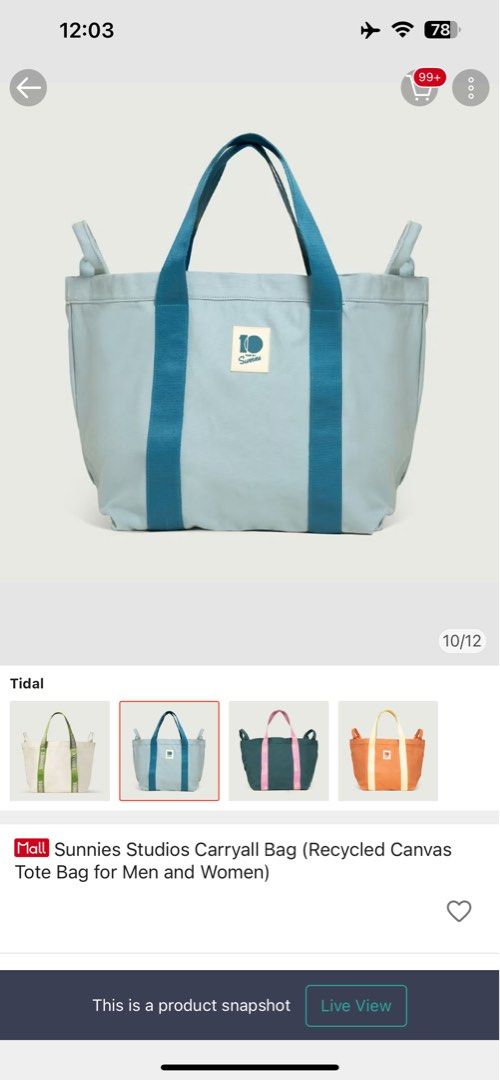 Sunnies Studios CarryAll Bag (Category: Shoulder Bags) located in Taguig. Submitted by declutter67 (Listing ID 1367269575, Image 2). Description: Too big, good for travel. Need cleaning lang.