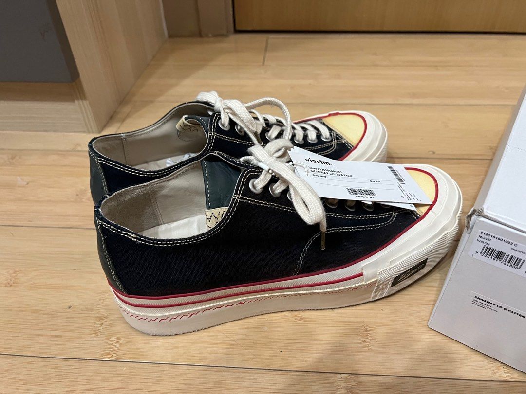 US 11 Visvim Skagway Lo G. Patten Low Folk （分類：便服鞋）位於 Hong Kong。 由 sophisticated_hk 提交（商品編號 1367239150，圖片 4）。簡介： Around 90% New (Sole front fade/yellow as normal) Refers from pic 2 Color: Navy (Red line) Size: US 11 $2499。