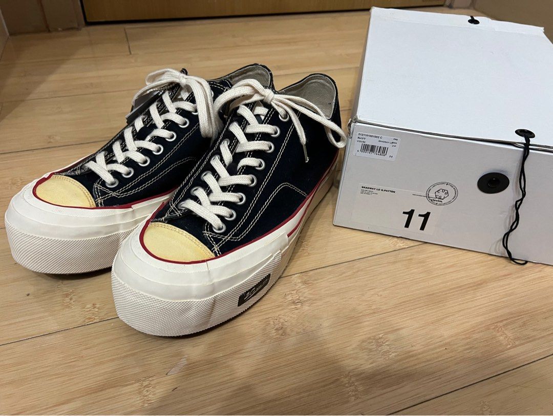 US 11 Visvim Skagway Lo G. Patten Low Folk （分類：便服鞋）位於 Hong Kong。 由 sophisticated_hk 提交（商品編號 1367239150，圖片 2）。簡介： Around 90% New (Sole front fade/yellow as normal) Refers from pic 2 Color: Navy (Red line) Size: US 11 $2499。