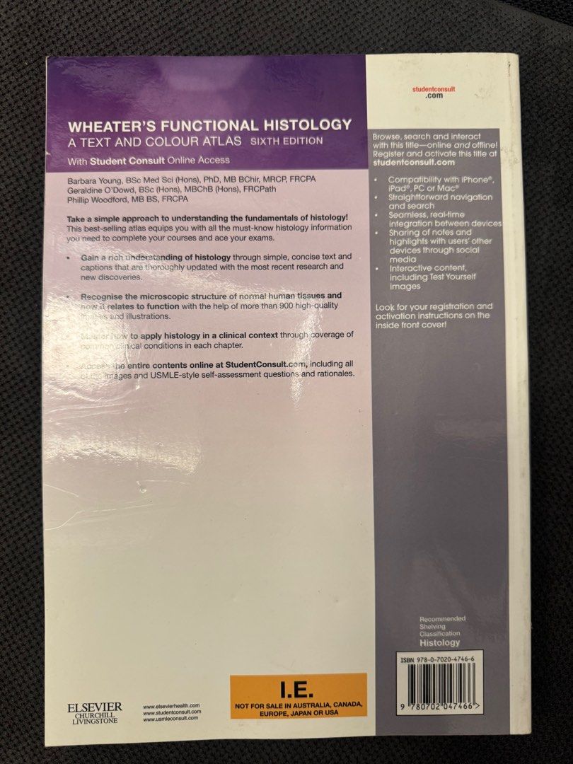 Wheater’s Functional Histology 6th ed (Category: Textbooks) located in Manila. Submitted by reecha99736913 (Listing ID 1367223243, Image 3). Description: .