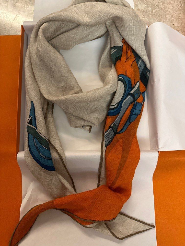 Authentic Hermes Scarf Losage Cashmere/Silk (Category: Luxury Accessories) located in Quezon City. Submitted by breakmyfashion (Listing ID 1367372549, Image 1). Description: Material: 70% cashmere 30% silk Losange in cashmere and silk with hand-rolled edges. This large model losange can be easily tied around the neck for a contemporary, masculine look. Made in France Designed by Daiske Nomura Dimensions: 75 x 200 cm As this losange is hand-rolled