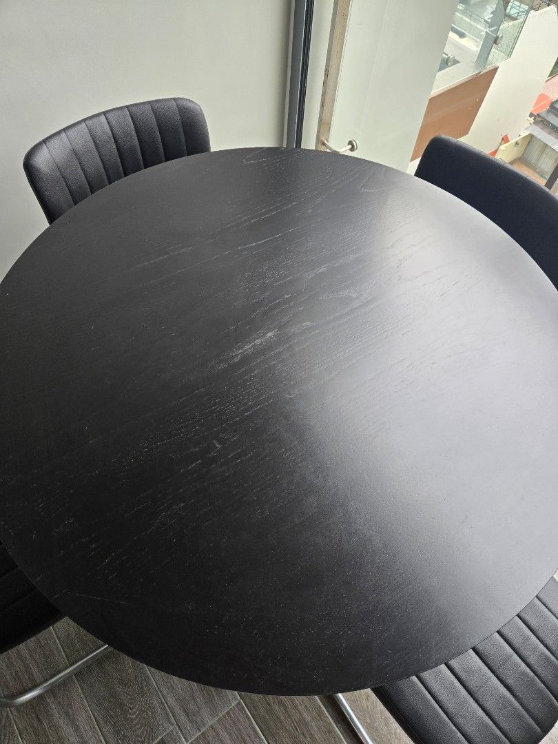 Dining Table Set (Category: Tables & Sets) located in Singapore. Submitted by chendler (Listing ID 1367352259, Image 3). Description: Used for 5 months only Selling as a set LISABO table, 105cm, original price 249 4 Dining chairs original price 157.