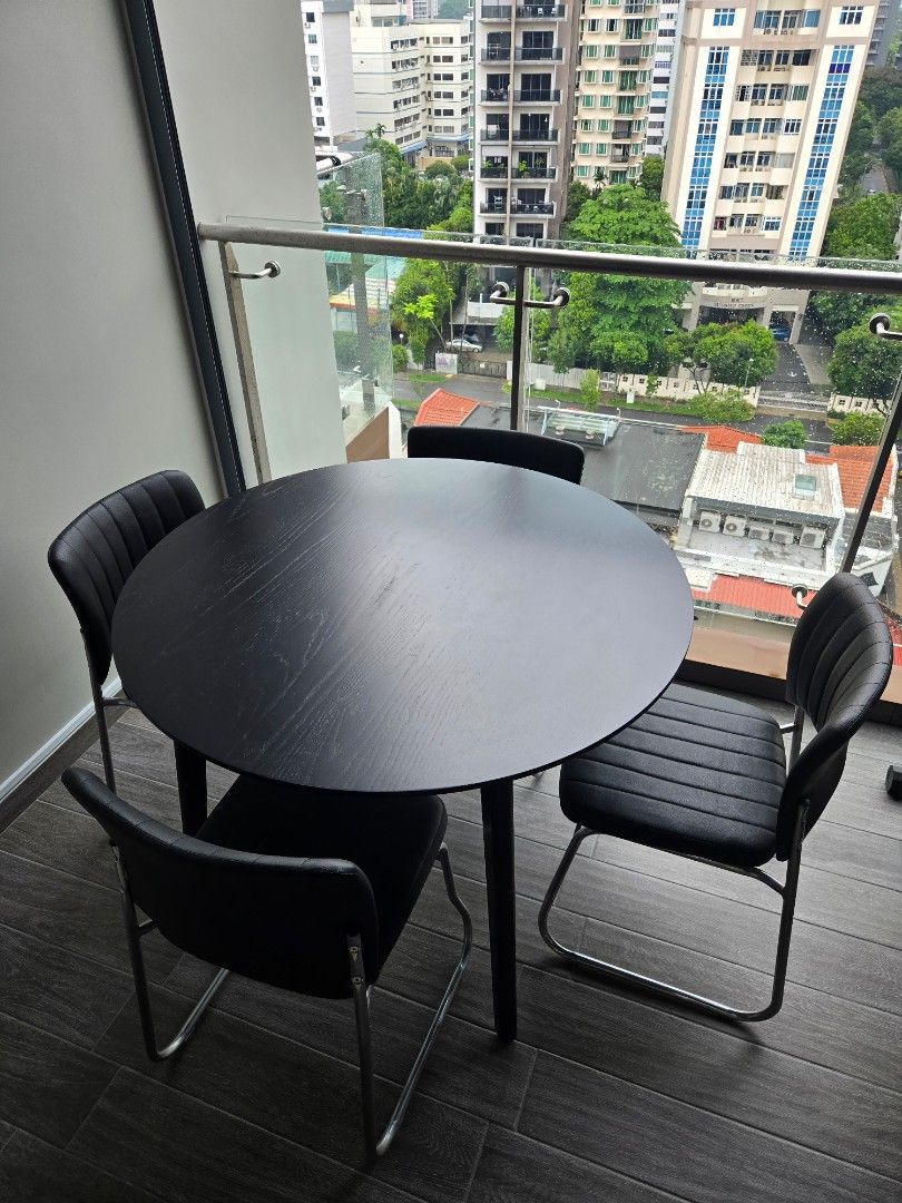 Dining Table Set (Category: Tables & Sets) located in Singapore. Submitted by chendler (Listing ID 1367352259, Image 1). Description: Used for 5 months only Selling as a set LISABO table, 105cm, original price 249 4 Dining chairs original price 157.