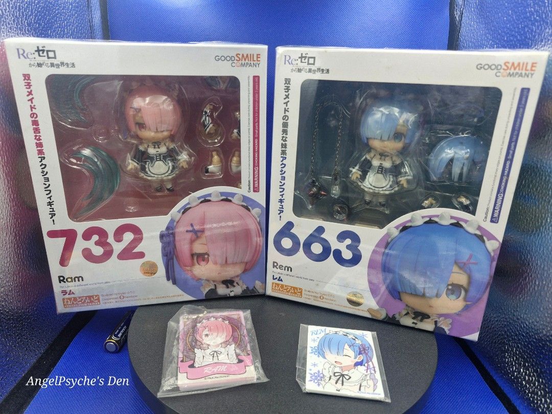 GSC Re: Zero Nendoroid Set (Category: Figurines & Statues) located in Guiguinto. Submitted by angelpsyche (Listing ID 1366152292, Image 2). Description: >>>>FOR SALE<<<< GSC RE: Zero Nendoroids 663 Rem 732 Ram 751 Emilia 861 Beatrice Condition: MISB Note: extra items in photo included ***For Shipping method*** *Shipping and handling fee is shouldered by the buyer *Item will be shipped after payment is made and confirmed. *Payment is paid via bank
