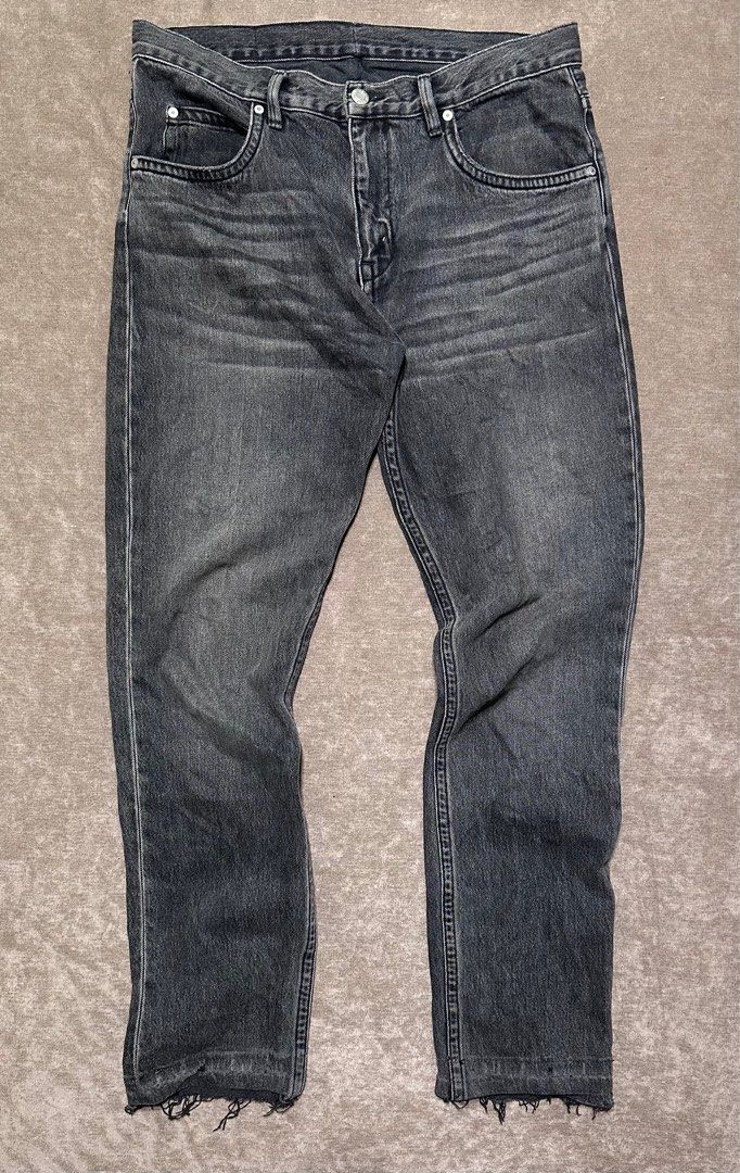 Helmut Lang Distressed Raw Hem Jeans (Category: Jeans) located in Bacolod City. Submitted by dannnsoy (Listing ID 1367424389, Image 1). Description: Helmut Lang Distressed Raw Hem •In good condition •Dimension: 33-34” x 42” •Issue: Altered and loose stitch •Price: 1399 only.