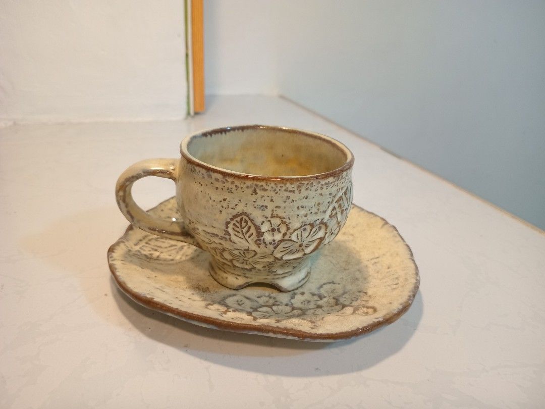 Lovely Japanese Tamba ware Espresso mug stoneware set (Category: Coffee & Tea Tableware) located in Cavite. Submitted by wishie_collects (Listing ID 1367366334, Image 2). Description: Beautiful Tamba Ware set of mug and saucer Rustic earthy aesthetic.