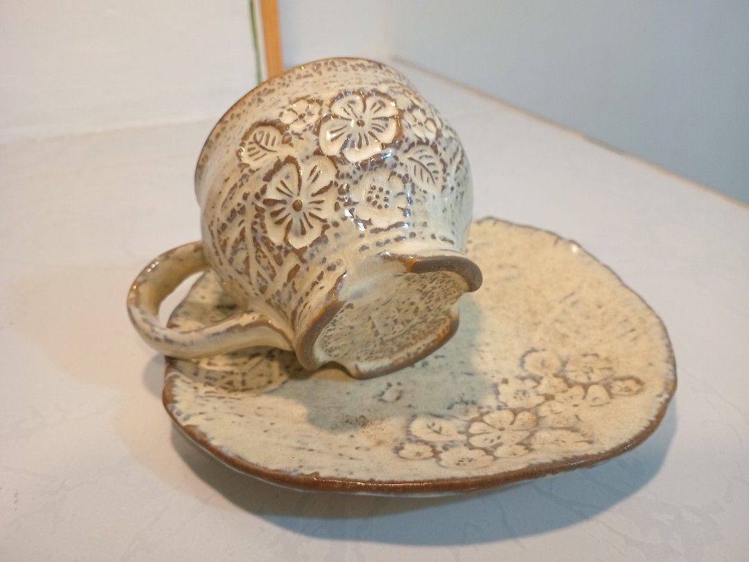 Lovely Japanese Tamba ware Espresso mug stoneware set (Category: Coffee & Tea Tableware) located in Cavite. Submitted by wishie_collects (Listing ID 1367366334, Image 1). Description: Beautiful Tamba Ware set of mug and saucer Rustic earthy aesthetic.