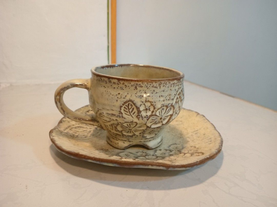 Lovely Japanese Tamba ware Espresso mug stoneware set (Category: Coffee & Tea Tableware) located in Cavite. Submitted by wishie_collects (Listing ID 1367366334, Image 3). Description: Beautiful Tamba Ware set of mug and saucer Rustic earthy aesthetic.