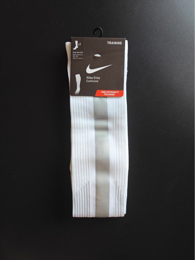 Nike Elite Training socks (Category: Socks) located in Makati City. Submitted by WGarci07 (Listing ID 1367323396, Image 1). Description: Original Nike Elite Training Cushioned socks Over the Calf White & Gray Size: XL Men’s US shoe size 12-15 Brand new .
