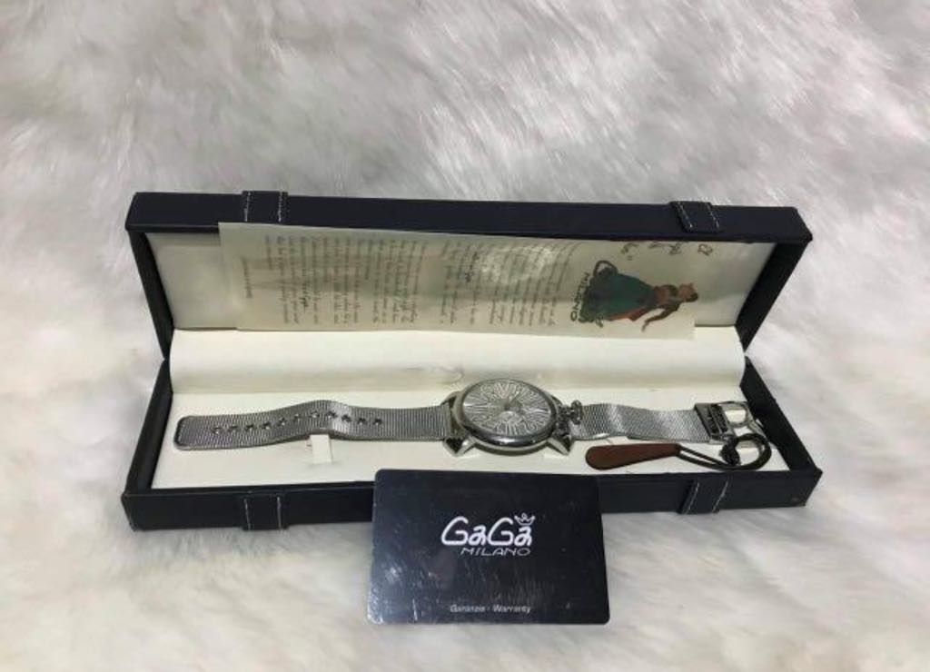 Original Gaga Milano in Silver Strap (Category: Luxury Watches) located in Caloocan City. Submitted by angieeminz70422 (Listing ID 1367433004, Image 1). Description: GaGa Milano Stainless Steel Quartz Men's but looks good also in women's wrist. No box because it was lost when we transferred to a new location. .