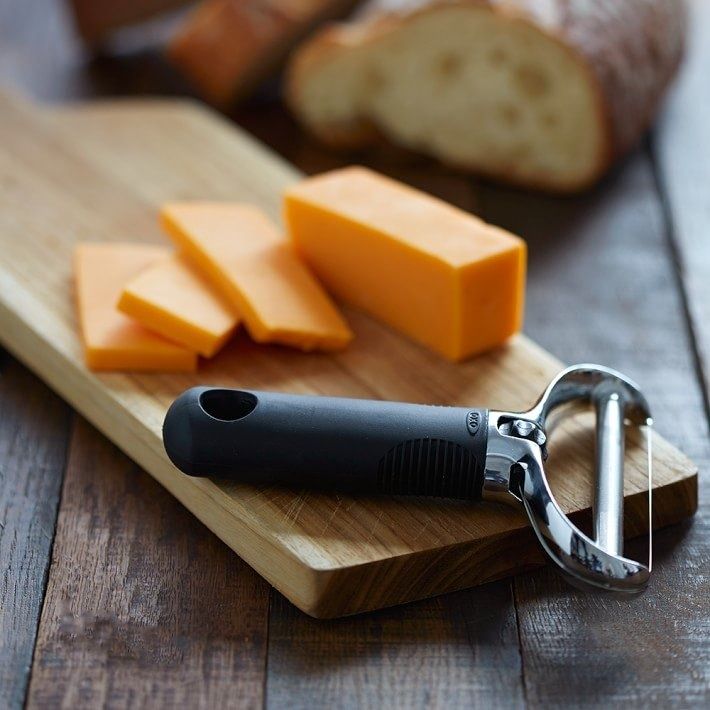 OXO Cheese Slicer with Replaceable Wires (Category: Knives & Chopping Boards) located in Makati City. Submitted by savedeal (Listing ID 1367366038, Image 1). Description: Tension wheel lets you tighten wire when loose Easy wire replacement with two additional stainless steel wires included Cuts thick or thin cheese slices Sturdy, die-cast zinc construction Soft, comfortable handle.