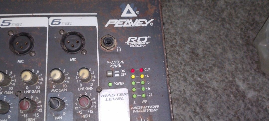 Peavey RQ 200 6 channel mini console (Category: Other Audio Equipment) located in Quezon City. Submitted by neverfoundland (Listing ID 1367384884, Image 2). Description: About this listing The RQ200 is a 6-channel mini-mixer that really delivers. It features 6 XLR low-Z mic inputs with phantom power and 4 channels with stereo line inputs. Channels 3-6 offer simultaneous stereo and mono inputs with separate level controls for each. The RQ200 can b