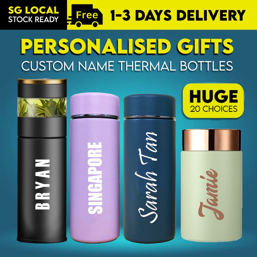 Name Customisation Personalised Thermal Water Bottle Customised Name Customisation Logo ...
