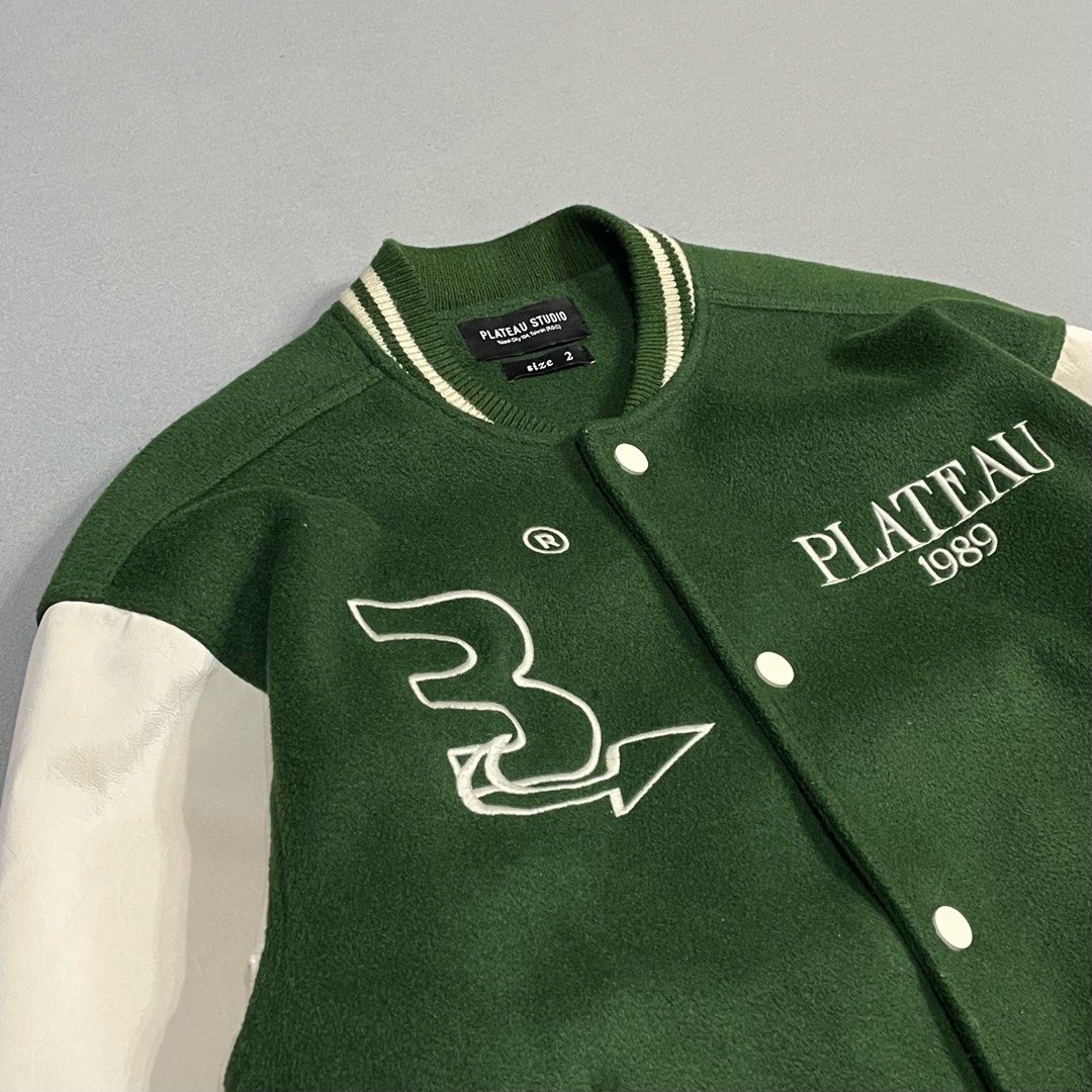 plateau studio 1989 stadium jacket 羊毛皮革拼接棒球外套, 他