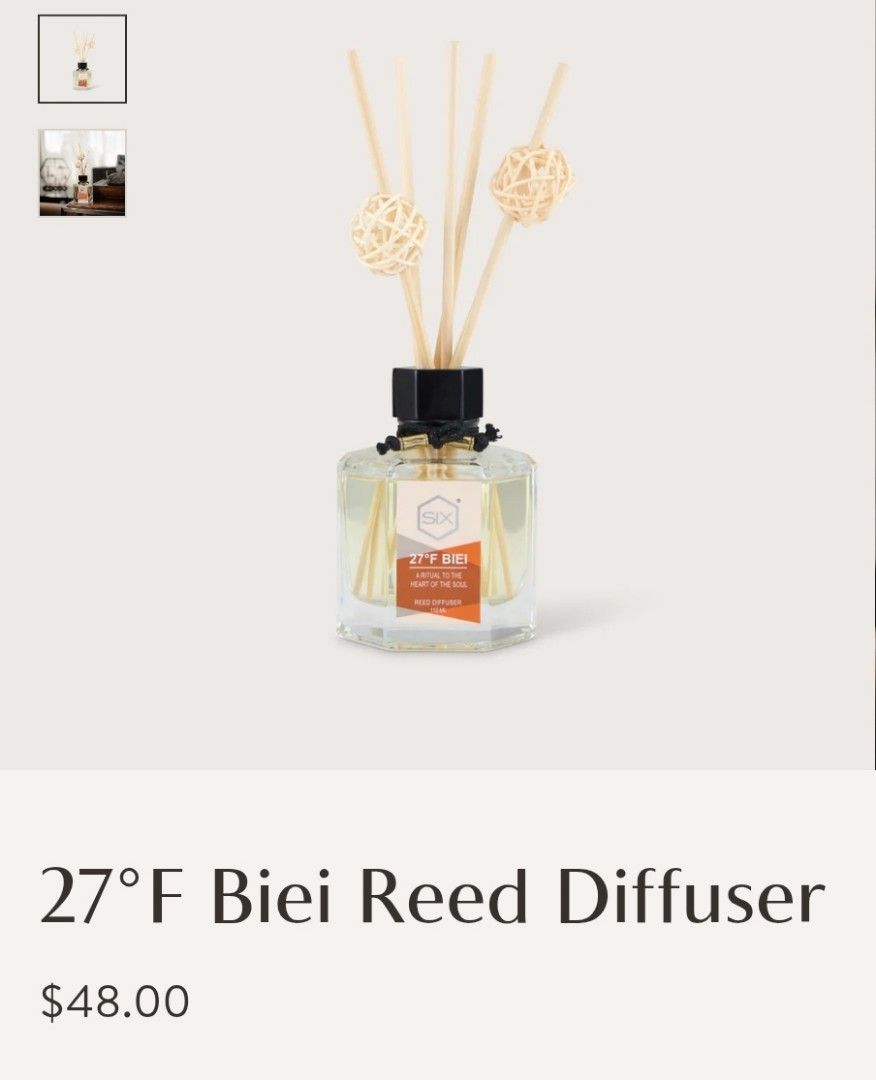 Scent by Six 27 deg F Biei Reed Diffuser 110ml