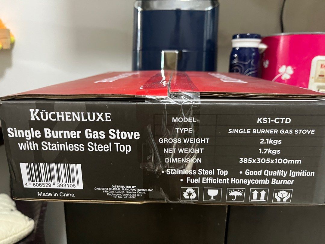Single burner gas stove (Category: Cookware & Accessories) located in Marikina City. Submitted by totorotokyo (Listing ID 1367330467, Image 3). Description: Never been used or opened RFS: dalawa ang nabili Sdd/JNT.