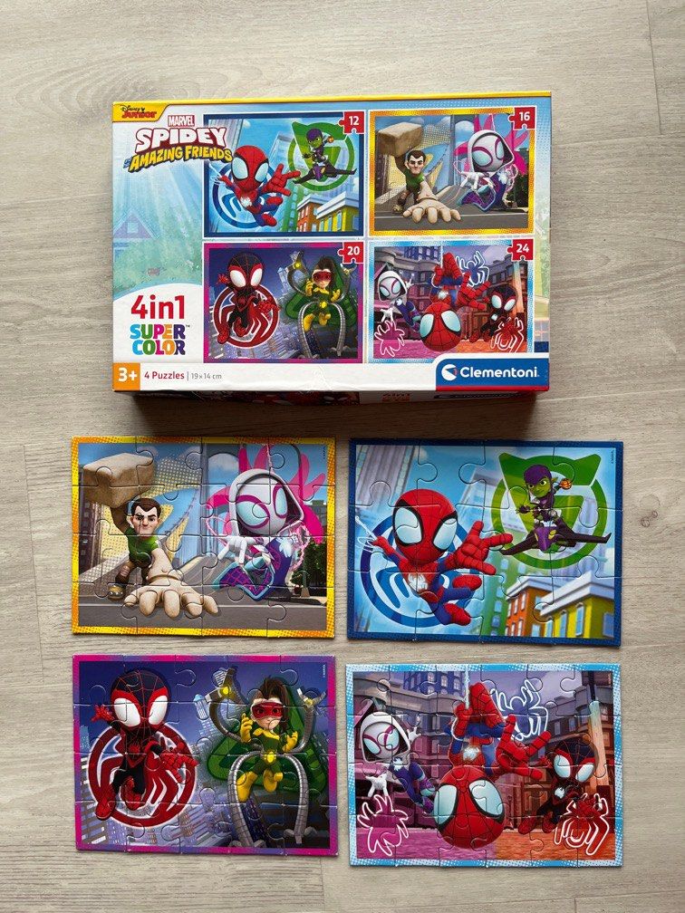 Spidey and his amazing friends 4-in-1 puzzle, Hobbies & Toys, Toys ...