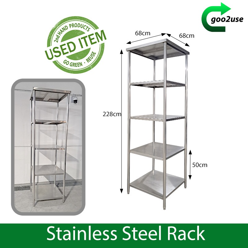 Stainless Steel Kitchen 5 Tier Rack Shelving Unit [Goo2use], Furniture ...