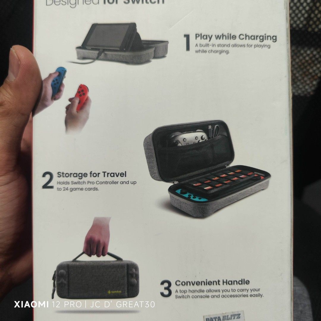 Tomtoc Travel for switch (Gray Color) (Category: Cases & Covers) located in Quezon City. Submitted by shopme_gadget30 (Listing ID 1367452274, Image 2). Description: for sale Fixed price Good Condition tomtoc travel Case (Can fit charger or Dock) Qc area (Likod ng sm north) can do meet up sm north only can do cod via lalamove payment: Gcash/bdo/seabank.