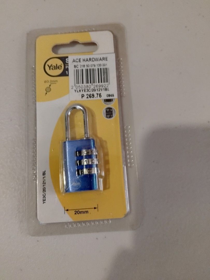 Yale lock (Category: Locks, Doors & Gates) located in Manila. Submitted by maryannlaman (Listing ID 1367486809, Image 1). Description: Yale lock super sale at 150 pesos not used.