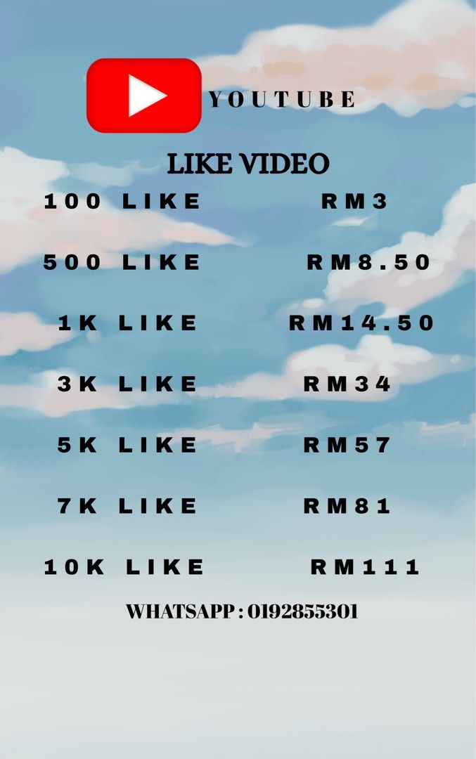 YouTube Like Video RM3 – Auto Naik, Real & Laju! (Category: Announcements) located in Kuala Lumpur. Submitted by aqiffafnan37257 (Listing ID 1367431906, Image 1). Description: jom naikkan followers untuk tiktok, instagram youtube dan pelbagai lagi untuk business & content creator 🤔 ? Jangan risau ada service booster by nanbooster 💢 ✅ 100% Trusted Seller With Feedback! ✅ Order melalui supplier dan sistem. ✅ Followers & subscriber real acc malays