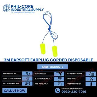 3m Earsoft Earplug Corded Disposable, Single-use corded earplugs, Disposable earplugs with cord, Throwaway corded earplugs, Corded foam earplugs, One-time use corded earplugs, Corded hearing protection earplugs, Earplugs with tether