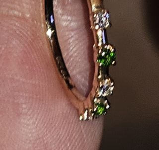 Rose Gold Diamond & Topaz Ring
The ring is clearly marked with diamonds, gemstones and gold content630089253771551110