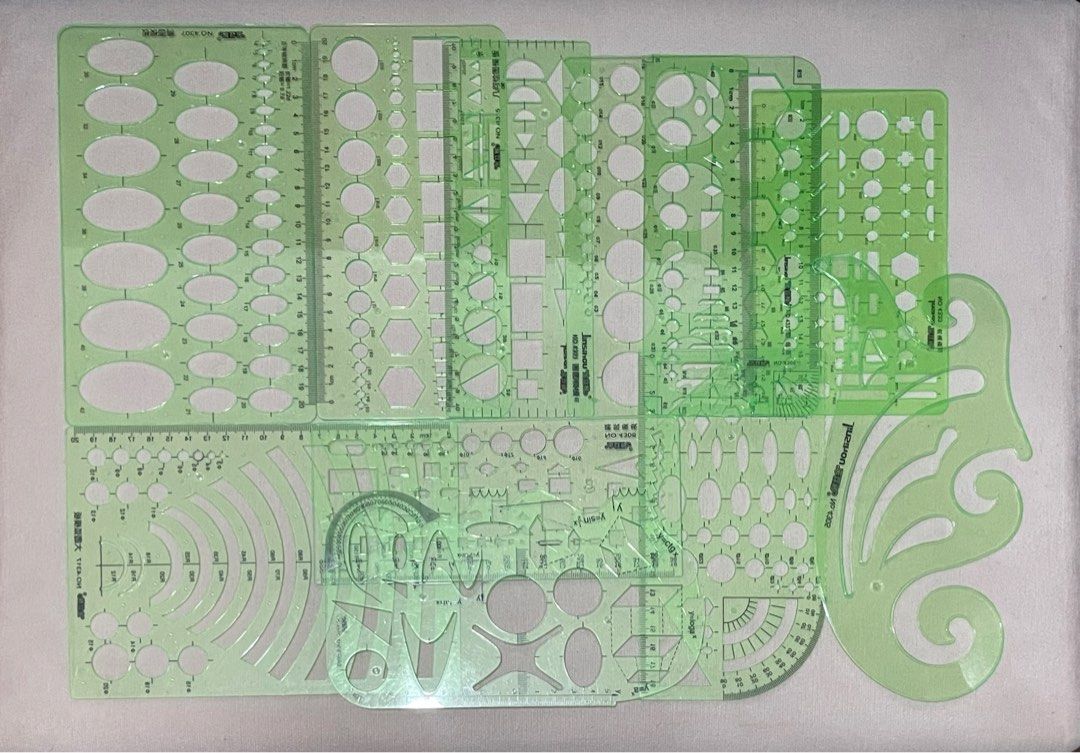 ARCHITECTURAL DRAWING TEMPLATE SET (10 PCS), Hobbies & Toys, Stationary ...