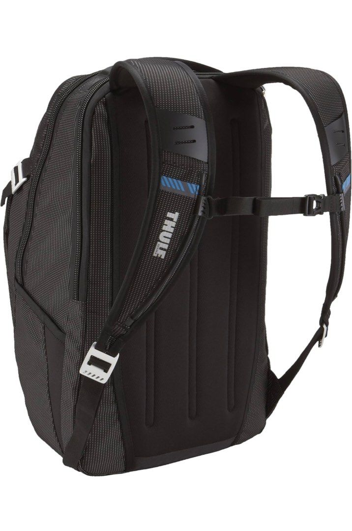 Backpack (Category: Backpacks) located in Singapore. Submitted by kharlzeis (Listing ID 1367621306, Image 4). Description: BNIT The Thule Crossover 32 L Backpack is a versatile, travel-and-commute bag built from durable dobby nylon, offering a dedicated, padded laptop sleeve (fits up to 17″ laptops), a crush-proof SafeZone compartment for fragile items, and smart organization pockets for documents, devices, and accessories ￼. It features ventilat