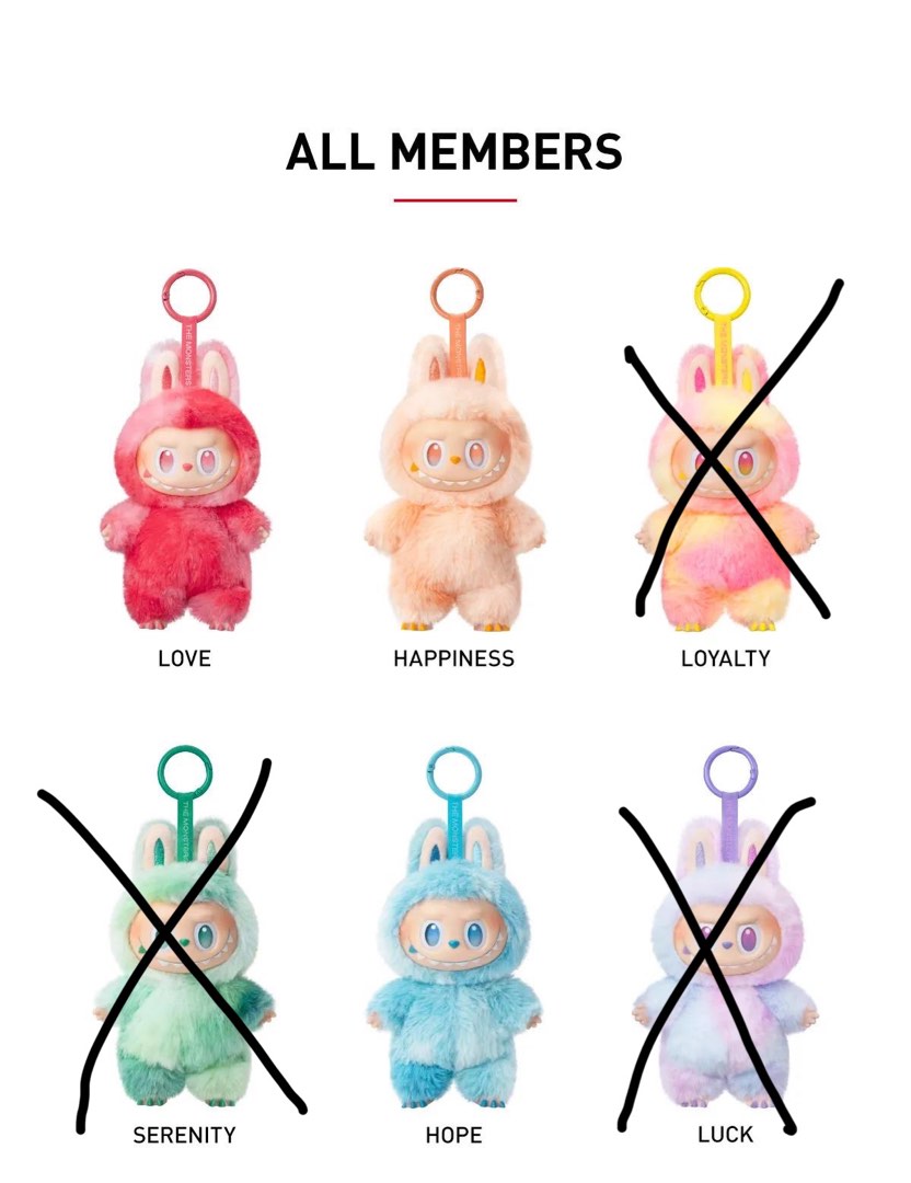 ラブブ　HAPPINESS Bnif Labubu v3 love happiness hope, Hobbies & Toys, Toys