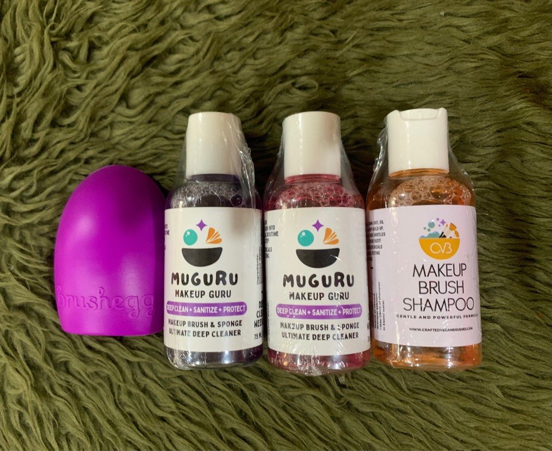 Brush cleaner @ brush egg set (Category: Makeup) located in Quezon City. Submitted by jaianaapura (Listing ID 1367543203, Image 1). Description: Comes in 3 variants rose,lavander & sakura..