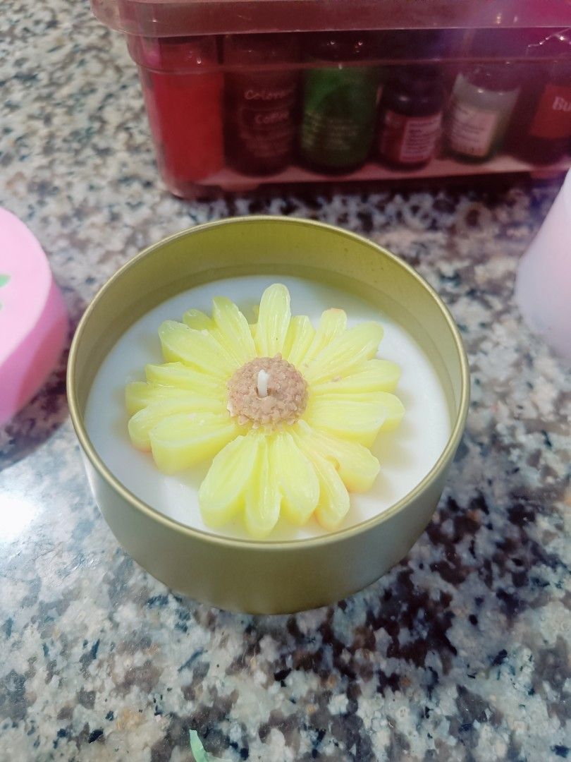 Daisy In A Jar Scented Candle (Category: Home Fragrance) located in Quezon City. Submitted by mlucks (Listing ID 1367640295, Image 1). Description: for Mother's Day, Teachers' Day, Birthdays, Weddings Christmas's New Years, Blessings, Christening.. Home and Room Decors. We Accept bulk orders of any color any size and design. we also have Birthday CAKES CANDLE for your pets. #luvarths.
