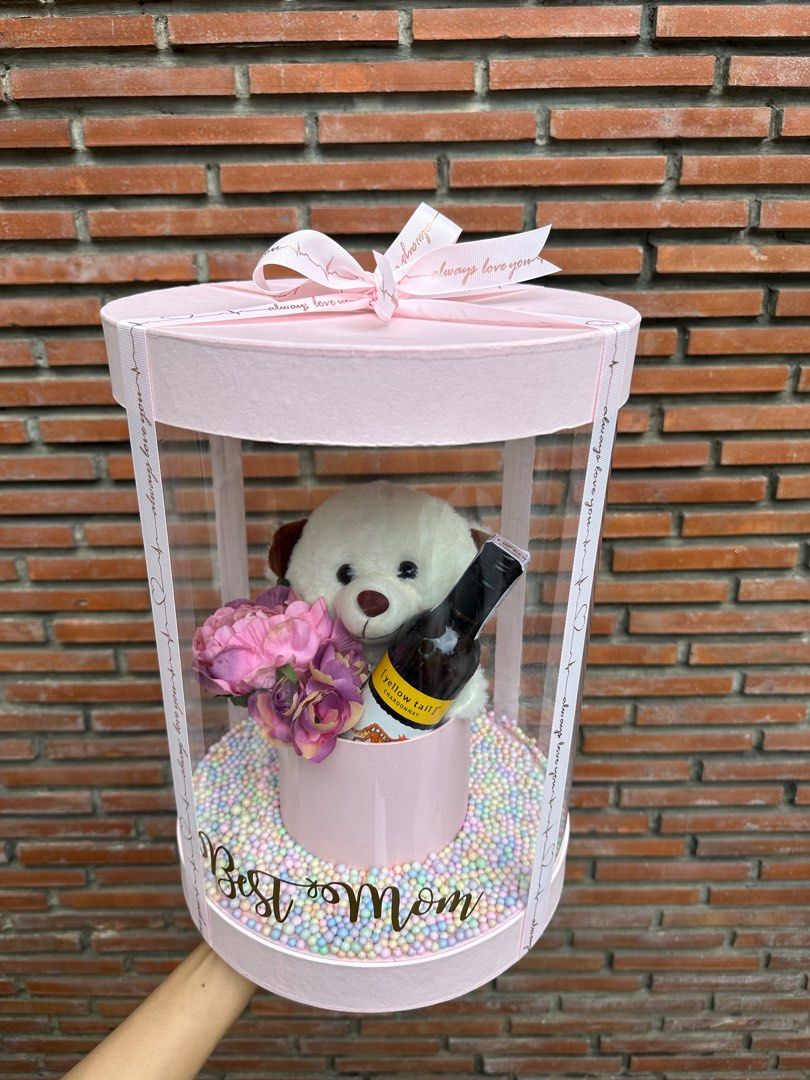 Birthday Gift for your moms (Category: Plushies & Soft Toys) located in Manila. Submitted by stylishgal (Listing ID 1367510625, Image 3). Description: Birthday Gift for your moms Gift that last a lifetime Comes with A bear, mini Chardonny, flower.