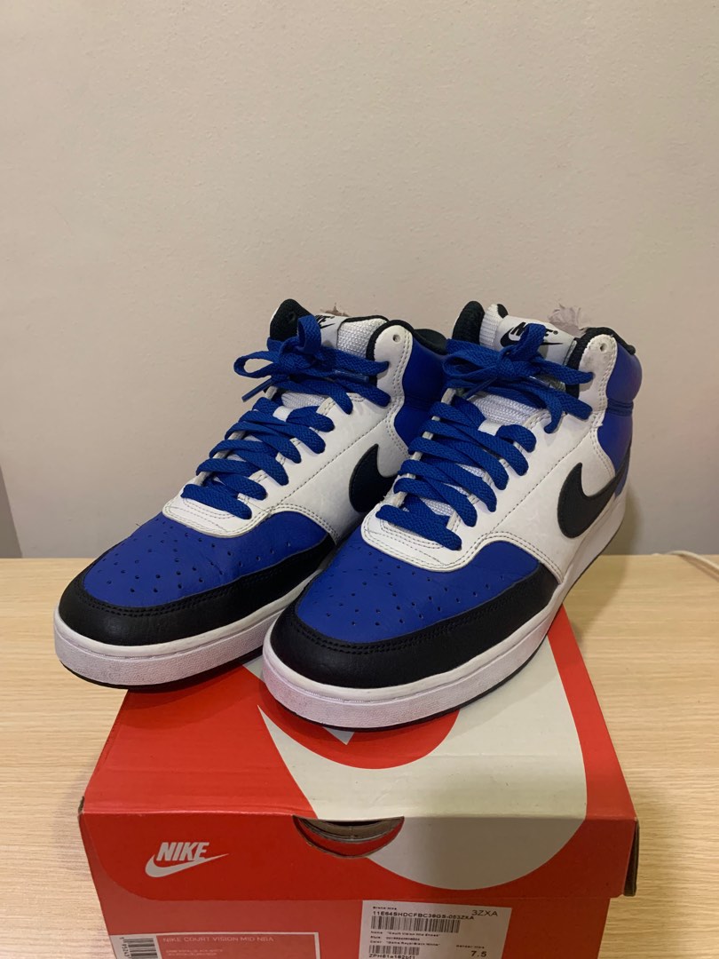 Nike Court Vision Game Royal/Black/White Mid Shoes Men #39 s Fashion