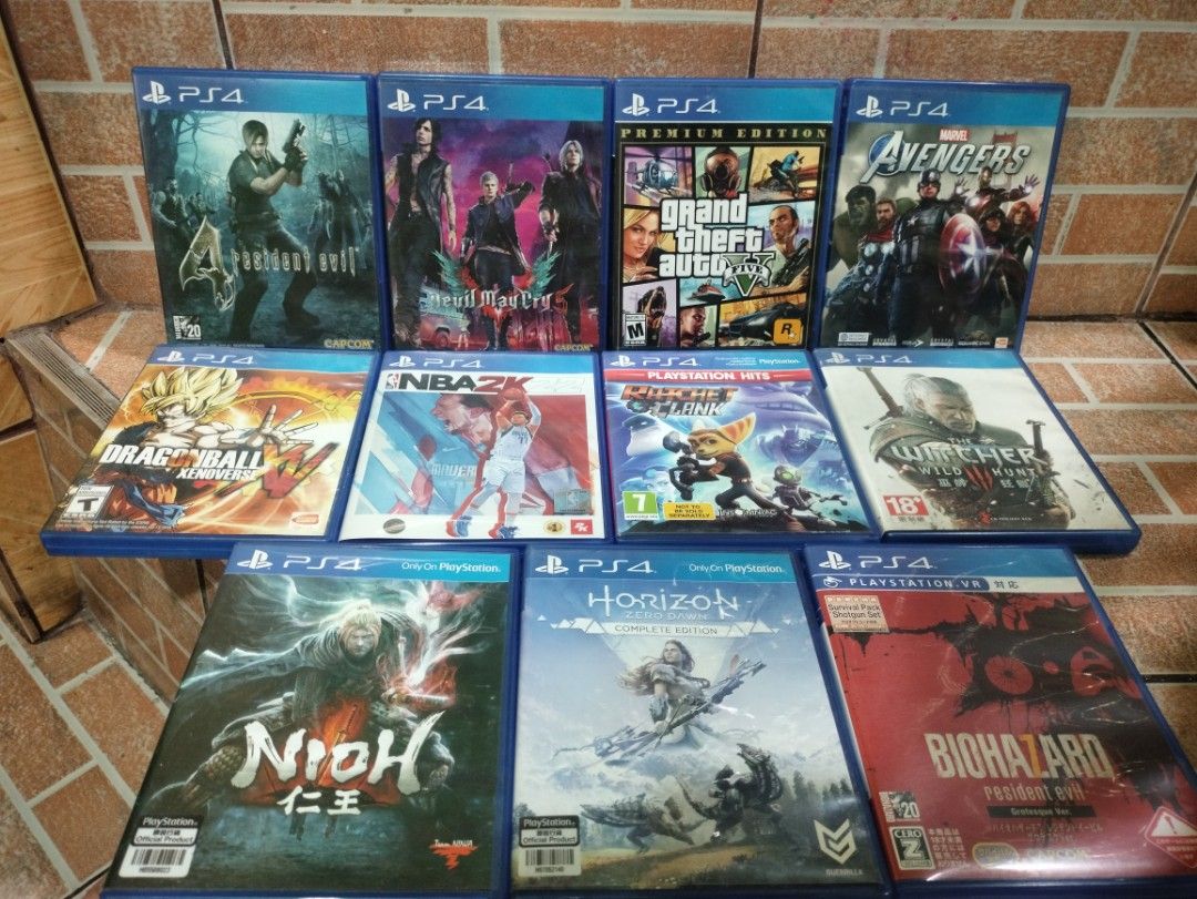 ps4 games for sale (Category: PlayStation) located in Caloocan City. Submitted by jbfuenzalida27 (Listing ID 1367674186, Image 1). Description: Ps4 games all tested and working Nioh -450 Ratchet and clank -450 Horizon complete edition -500 Biohazard 7- 600 Resident evil 4- 650 Devil may cry 5- 650 Dragonball XenoVerse XV -500 Nba 2k22- 350 The witcher- 600 Avengers - 650 Gta v - 700 Meetup: c3 caloocan or pick up.