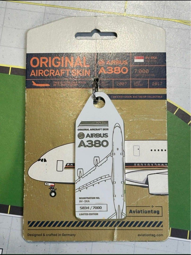 SQ Aviation Tag Singapore Airlins A380-800 Aircraft Skin 9V-SKA