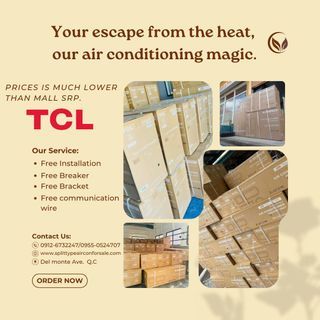 TCL SPLIT TYPE AIRCON BRANDNEW SEALED FREE INSTALLATION