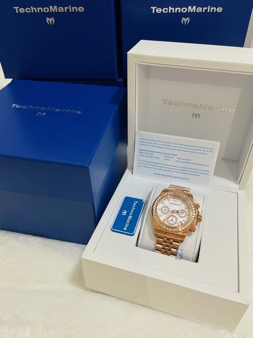 Technomarine Manta Ray Watch (Category: Luxury Watches) located in Manila. Submitted by shopperone_usa (Listing ID 1367613518, Image 3). Description: 🔹💯 Authentic & Brand New 🔹 ON HAND in Manila, ready to ship 🔹 Purchased from the Brand’s store in 🇺🇸 🔹 TM-222057 38mm Chrono, Rose gold Case, Rosegold Stainless Steel Band, White MOP Dial, White Crystals, Water Resistant 200 meters 🔹Warranty: https://shopperone.store/pages/warranty 🔹 Guaran
