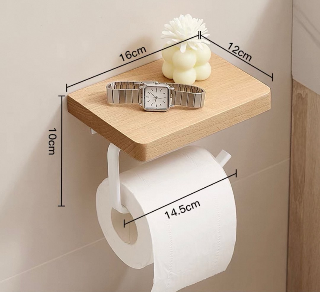 Japandi Muji Toilet roll holder x 2, Furniture & Home Living, Bathroom ...