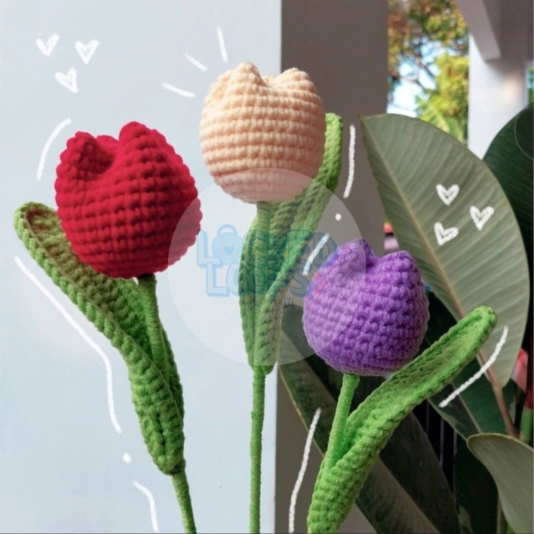 Tulip bud Crochet (Category: Flowers & Bouquets) located in Bulacan. Submitted by mbernnadett8 (Listing ID 1367598208, Image 1). Description: Timeless flowers, sold per stem!.