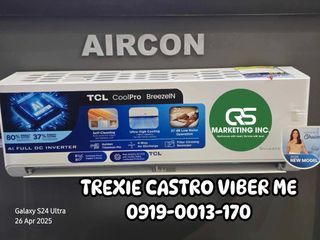 ❄️ TCL FREE INSTALLATION 1st 10ft TCL SPLIT TYPE FULL DC INVERTER AIRCON 2025 MODEL WITH WIFI BRANDNEW AND SEALED ❄️