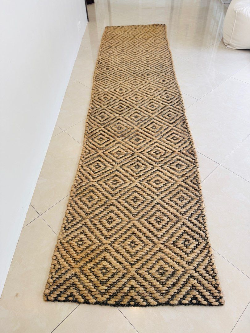 Abaca runner carpet rug handwoven weaved handmade (Category: Carpets, Mats & Flooring) located in Makati City. Submitted by boo_thingthings (Listing ID 1367764838, Image 3). Description: 36” x 150” Thick with diamond design. Pick up in Ayala Alabang. .