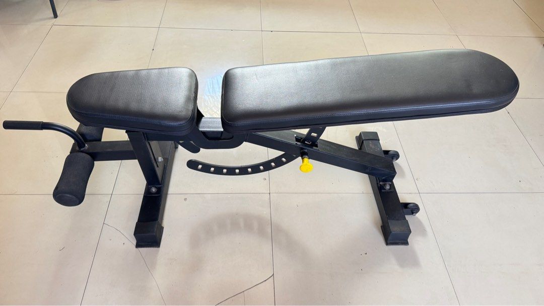 Adjustable bench press workout exercise chair dumbbells bench press (Category: Cardio & Fitness Machines) located in Taguig. Submitted by ynnastasia (Listing ID 1367701550, Image 3). Description: Adjustable bench press Used - lady owned RFS: gym membership Delivery fee will be shouldered by the buyer The item is already assembled and will be delivered as is. Specifications: 1. Max Capacity: 400KG 2. Construction: 5x7cm, 2mm thick steel 3. Seat Po